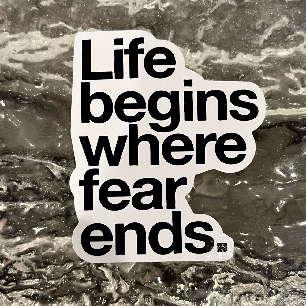 5/$10  Inspirational Waterproof New Vinyl Sticker Decal-Life Begins Where Fear